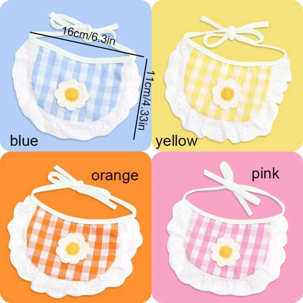 High Quality Fashionable and cute dog flower Saliva towel adjustable breathable sunflower pet neck soft pet plain bib T250407