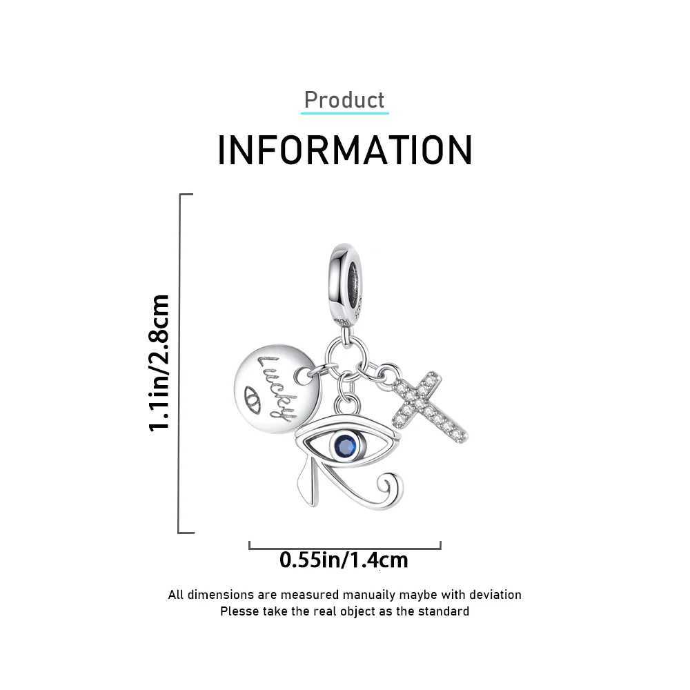 925 Sterling Silver Egyptian Symbol Amulet Pendant Ankh Eye of Horus Charm Fit Original Charms Bracelet Women DIY Jewelry GiftXJ251107