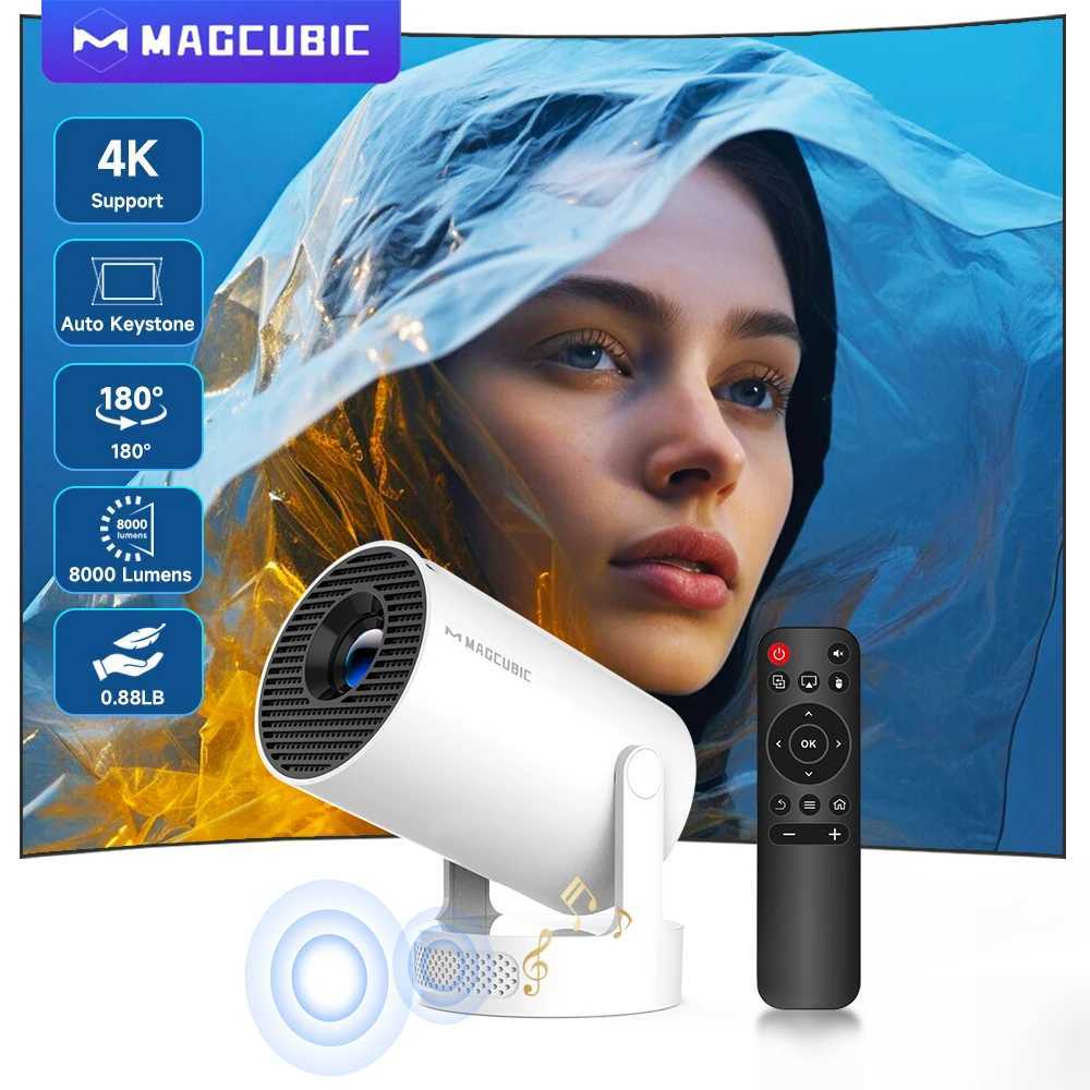 Magcubic 4K HY300 Pro + Projector Built in 5W Speaker 1280*720P Android 11 8000 Lumens Wifi6 BT5.4 Outdoor Portable Projector X250407