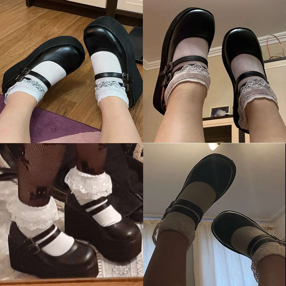 DORATASIA Brand New Female Lolita Cute Mary Janes Platform Wedges High Heels Women's Pumps Sweet Gothic Punk Shoes Woman
