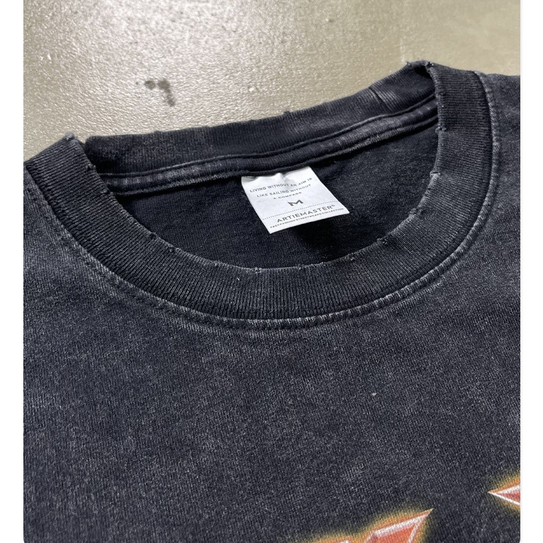 Wear | 2025 New Product 250g American Street Trendy Brand Men's T-shirt White Ink Breathable Printed T Short Sleeve