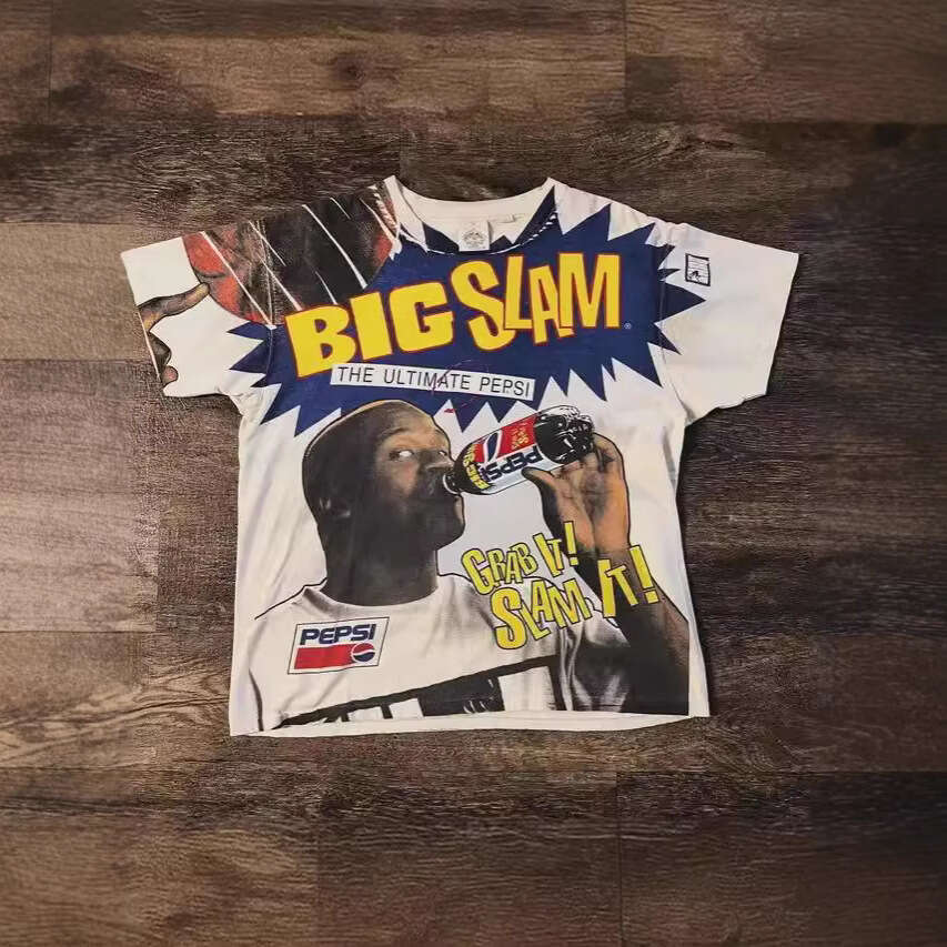 2025 American casual trendsetter BIC SLAM letter printed men's and women's summer pullover top