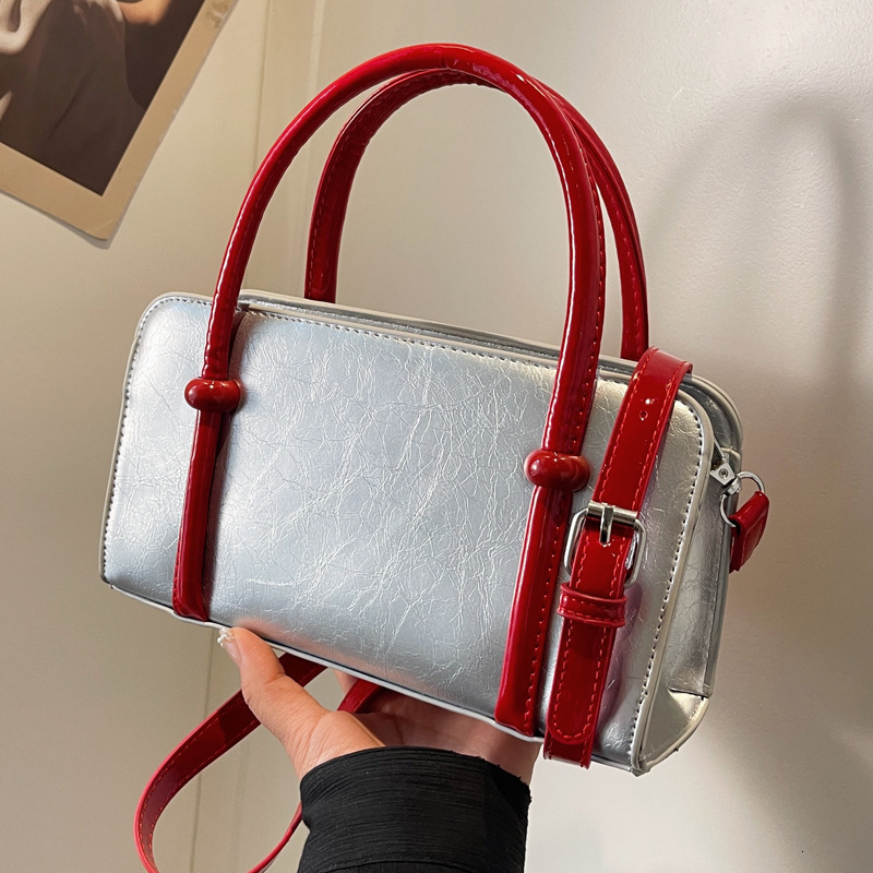 2025S Designer Women S Bag Boston Contrasting Color Handbag New Fashionable Versatile Pillow Trendy And Flowing Single Shoulder Diagonal Cross Bag