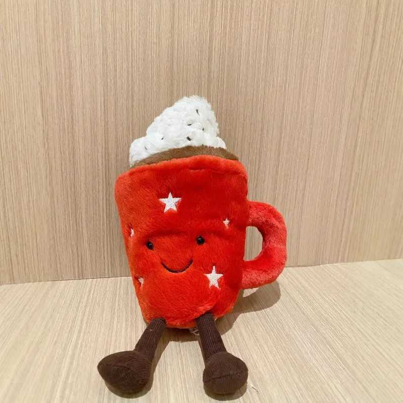 20cm Hot Chocolate Red Coffee Cup Doll Home Decoration Cat And Dog Interactive Companion Plush Toy Pet Holiday Gifts C251107
