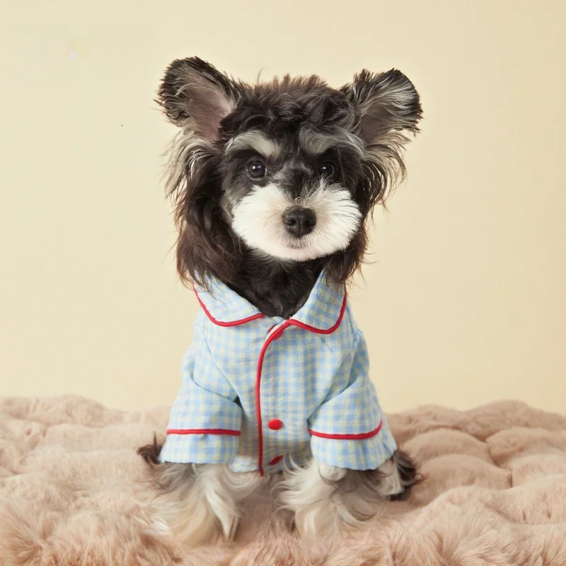 Dog Clothes Pet Plaid Loungewear Comfort Maltese Bigbear Schnauzer 250407