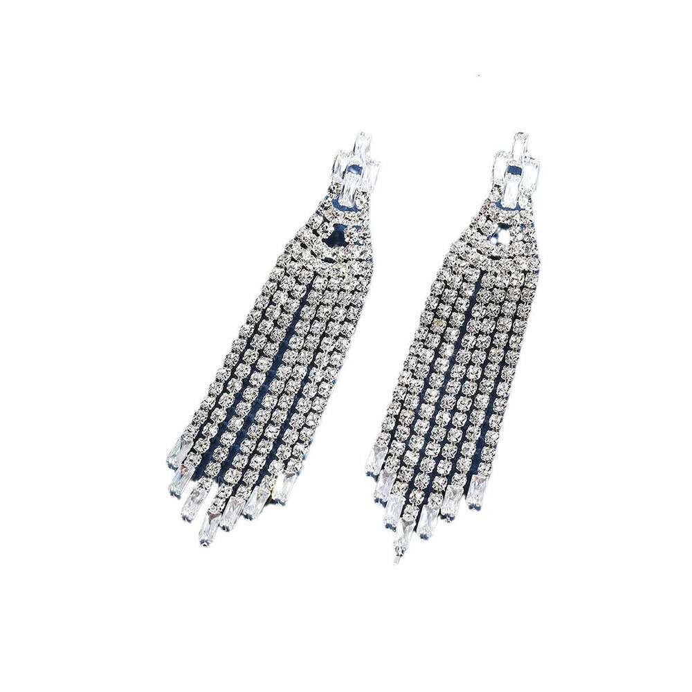 New trendy dia zircon tassel with high-end feel, light style, personalized design, temperament, earring accessories