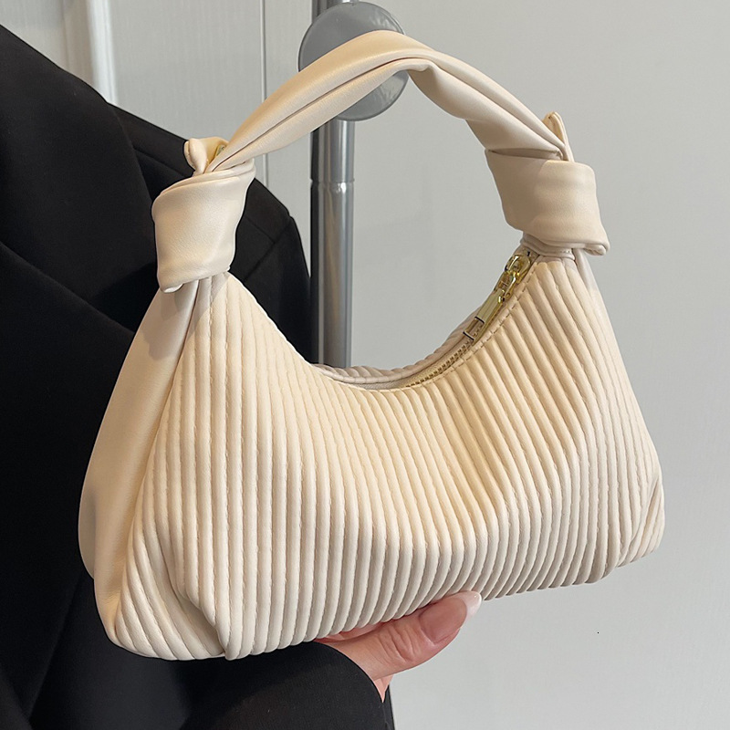 2025S Designer Women S Bag Hand Held Pleated Women S New Single Shoulder Small Square Bag French High End Feeling Simple And Western Style Hand Held C