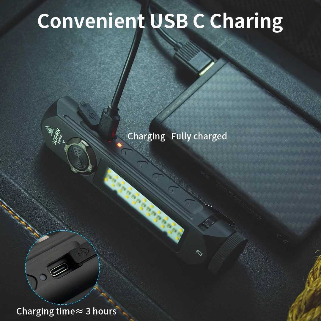 Sofirn IF24 PRO RGB Light 1800lm 340m SFT40 Buck Driver 18650 USB C Rechargeable Flashlights Flood Spot with MagneticW251106