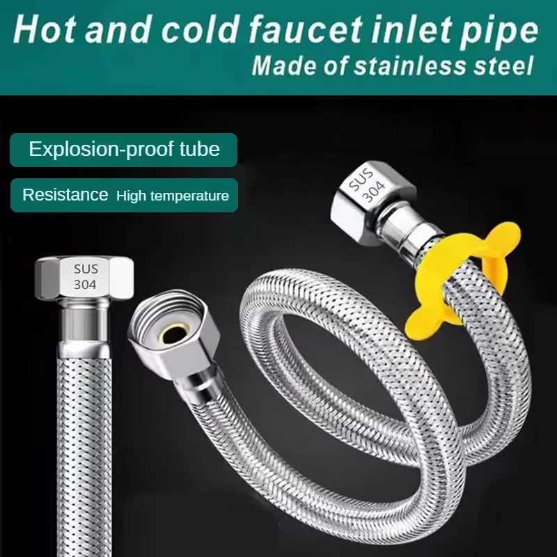 20/40/60/100/150/200cm G1/2 Plumbing Explosion-Proof ible Braided Hose Anti-Winding Faucet Water Pipe For Kitchen Bathro Y251107