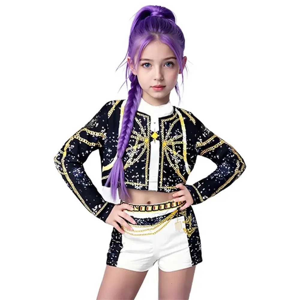 Costumes Kpop Rumi Zoey Mira Halloween Party Cosplay Costume Demon Golden Stage Suit Hunter Teenagers Girls Birthday Gift W251107