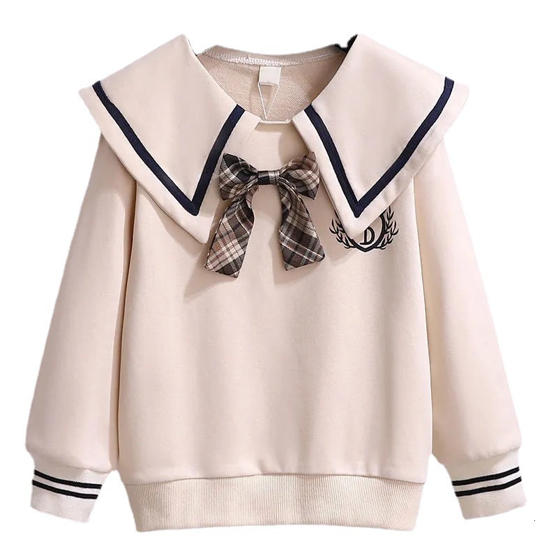 Ddmyshoesvip Girls Hoodie Spring And Autumn New Style Children S Western Style Thin Style Doll Collar Medium Size Children S Baby Girl Autumn Casual T