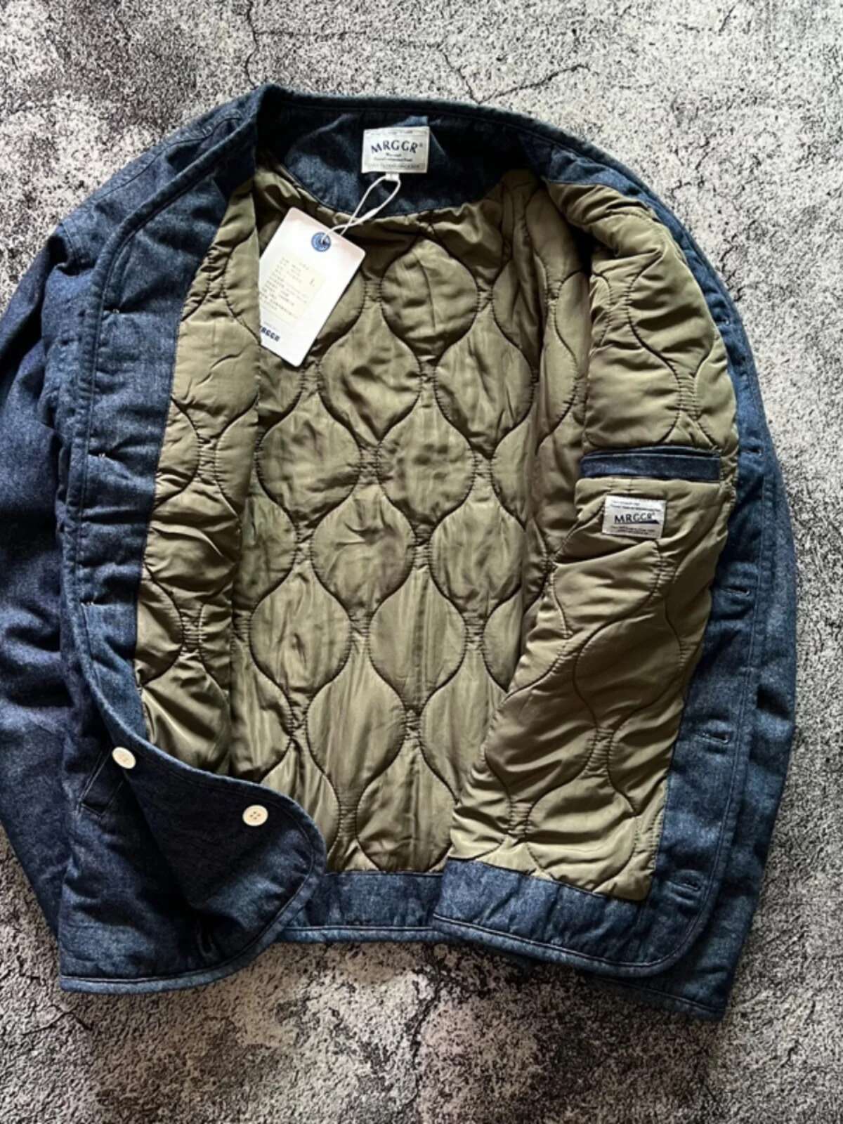 Japanese Retro Style Thickened Warm Autumn Winter Stand Up Collar Jackets Casual Versatile Denim Cotton Padded Coats for Men