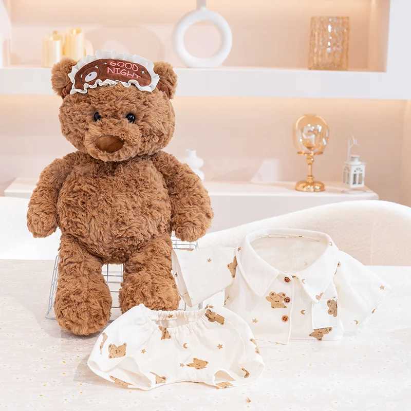 Ryan Pajama Bear Plush Doll High Quality Cute Teddy Bear Wear Eye Masks And Pajamas Stuffed Accompany Sleeping Gift Kid Gift C251107