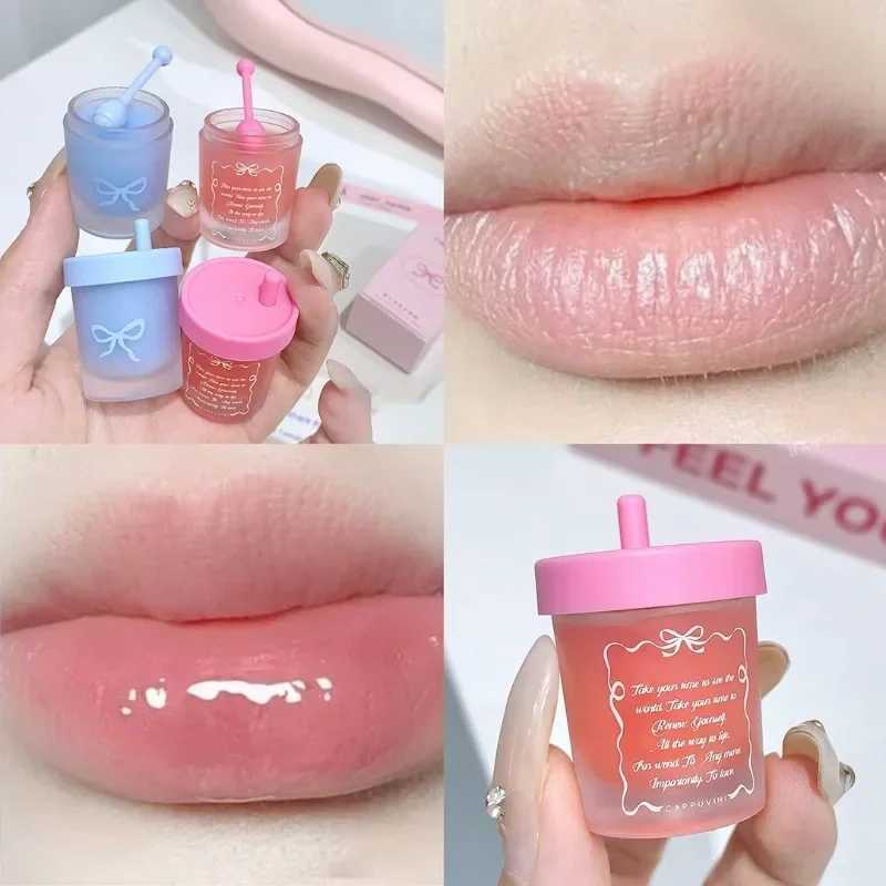 Strawberry juice cup moisturizing lip mask moisturizing lip line fruit makeup solid lipstick jelly gloss makeup W250407