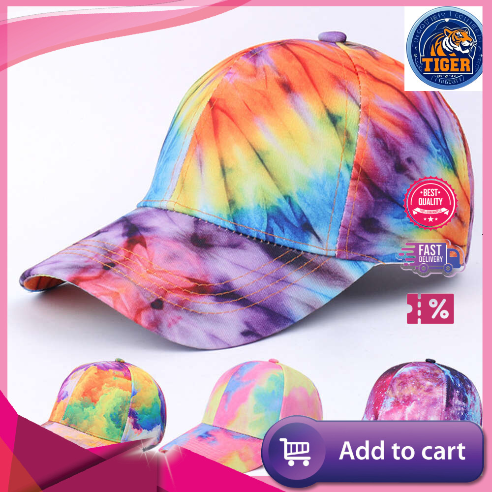 Ddmytiger New Tie Dyed Baseball For Men And Women Graffiti Outdoor Sunshade Duck Tongue Sunscreen Sun Hat H