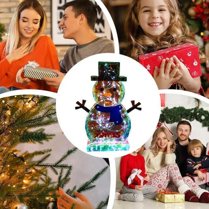 Prismatic Snowman 1181in Outdoor Christmas Snowman with LED Lights USB Rechargeable Winter Night Lights for Indoor Outdoor W251107