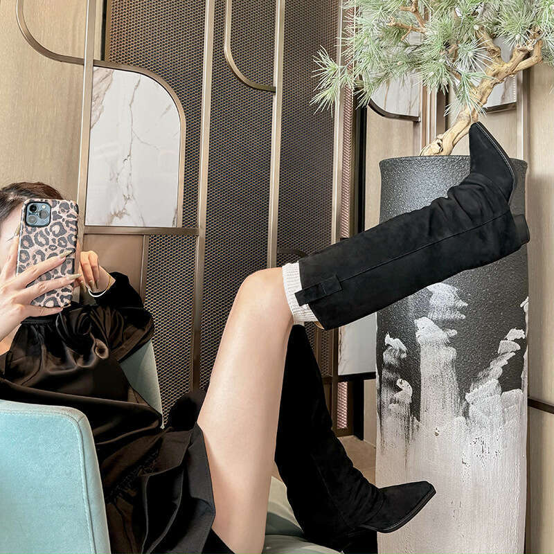 Mengzi Style Super Popular Long For Free shipping Women Summer Matching Dress Hot Brown Small Size Trouser Leg Riding Boots