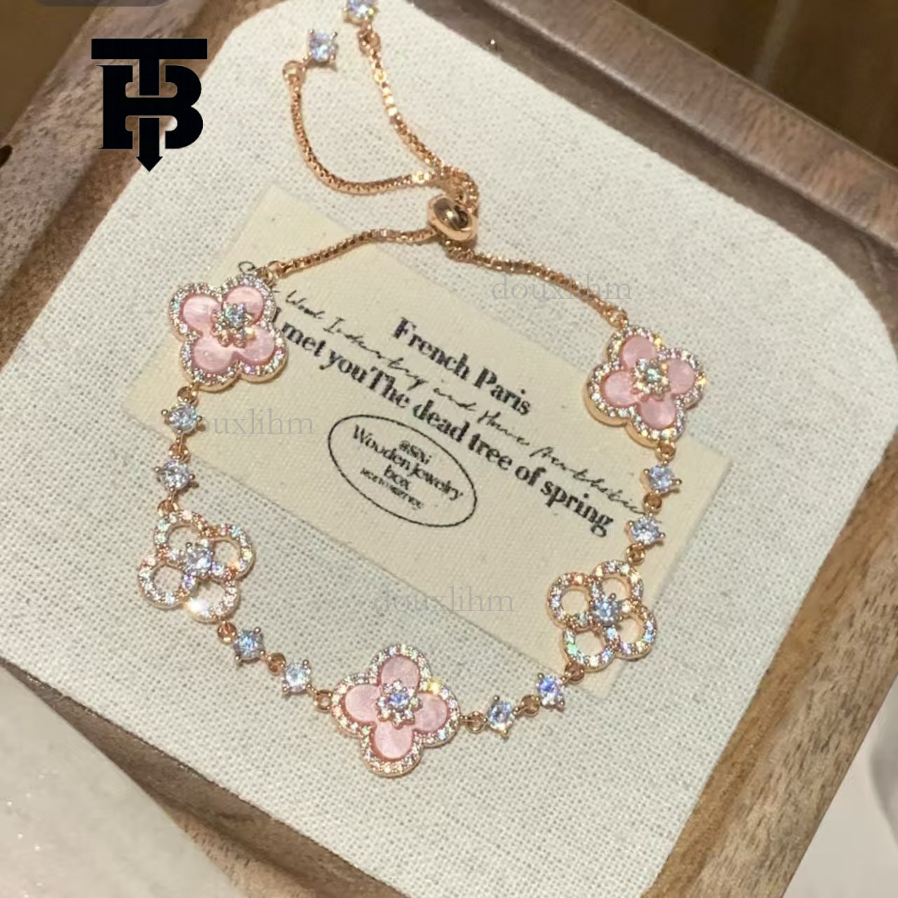 TB BHULAMTE Designer Lucky Bracelet New Luxury Women's Gold Clover Shiny Hollow Accessories Elegant Party Jewelry Fashion Festival Gift