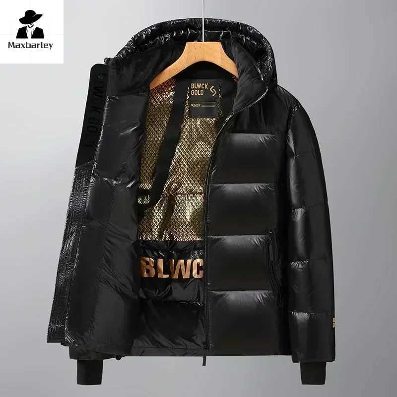 Winter Mens Down Jacket High Quality Thicken Waterproof Thermal Coat Men Lengthened Solid Color Short Hooded Warm Coats 3XLT251107