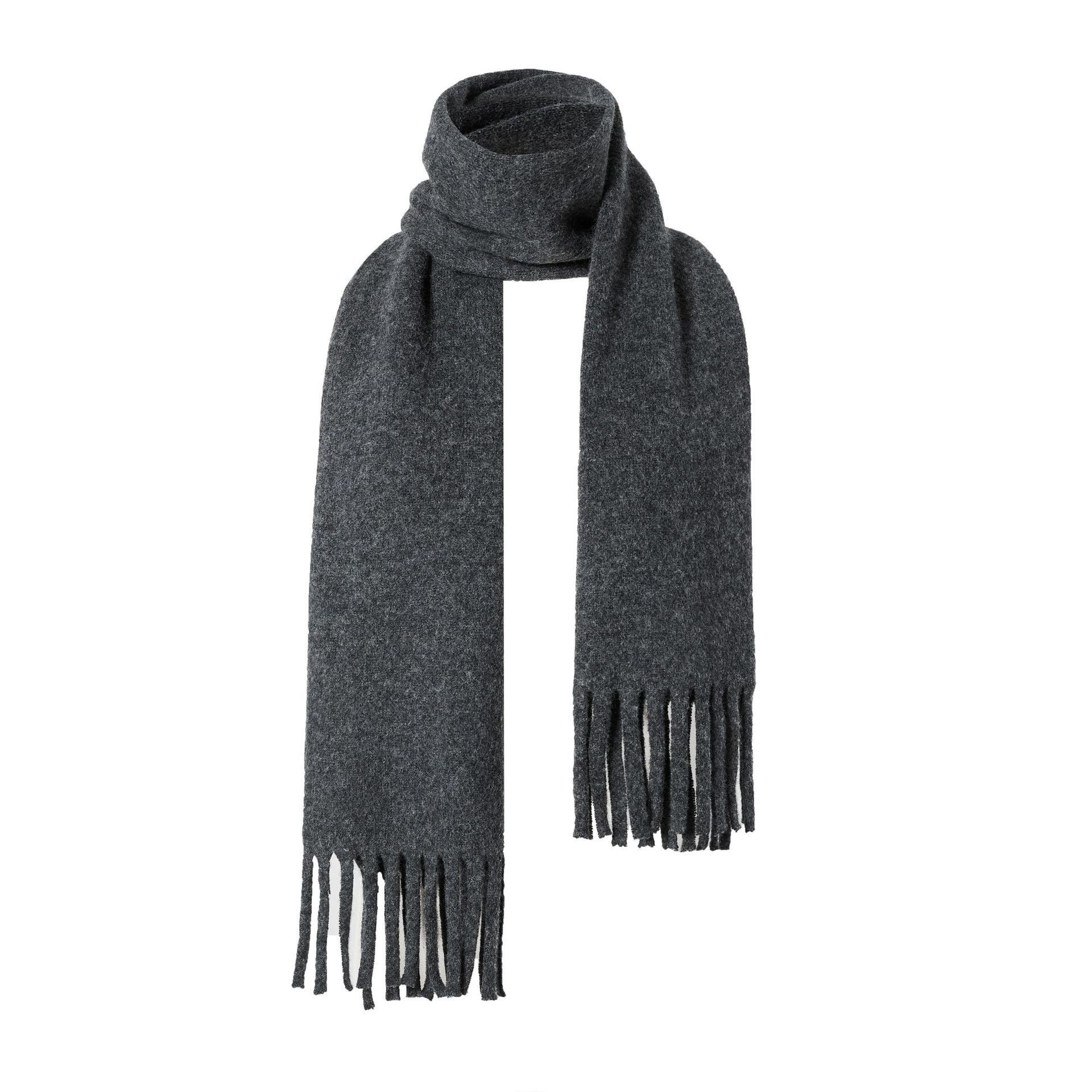 K327 100% wool knitted scarf for women winter warm solid color tassel scarf Korean style all-match warm knitted neck scarf