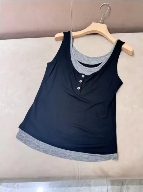 Womens Lyocell Mini Round Neck Tank Top 250407