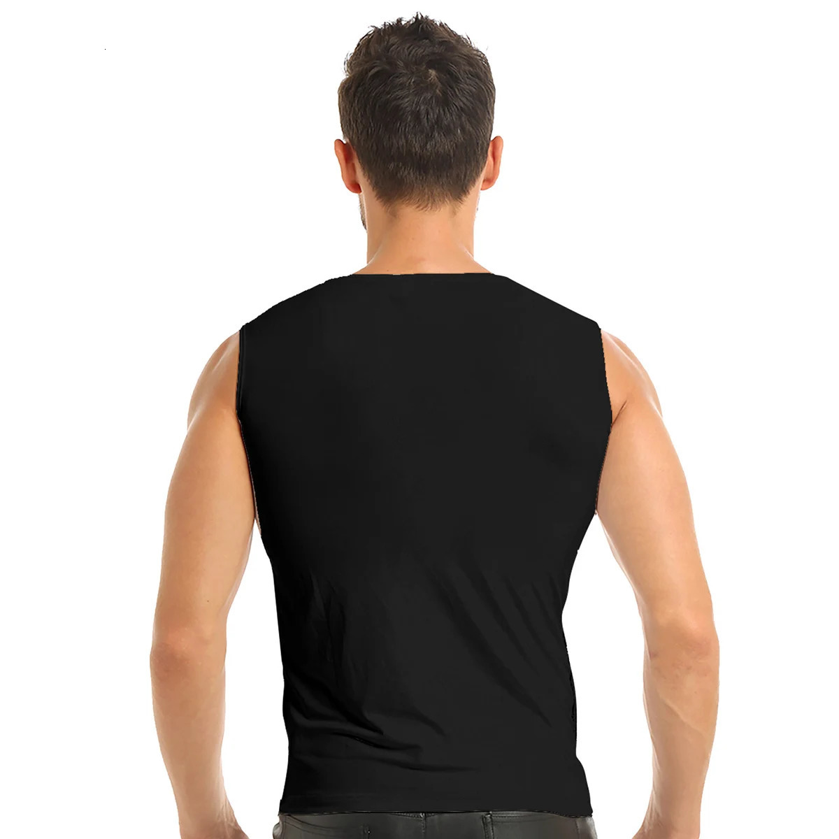 MSemis Mens Glitter Sequins Tank Top Fashion Summer Crop Top Vest Slim Muscle Tank Tops Hip Hop Clubwear Stage Rave Costume 250407