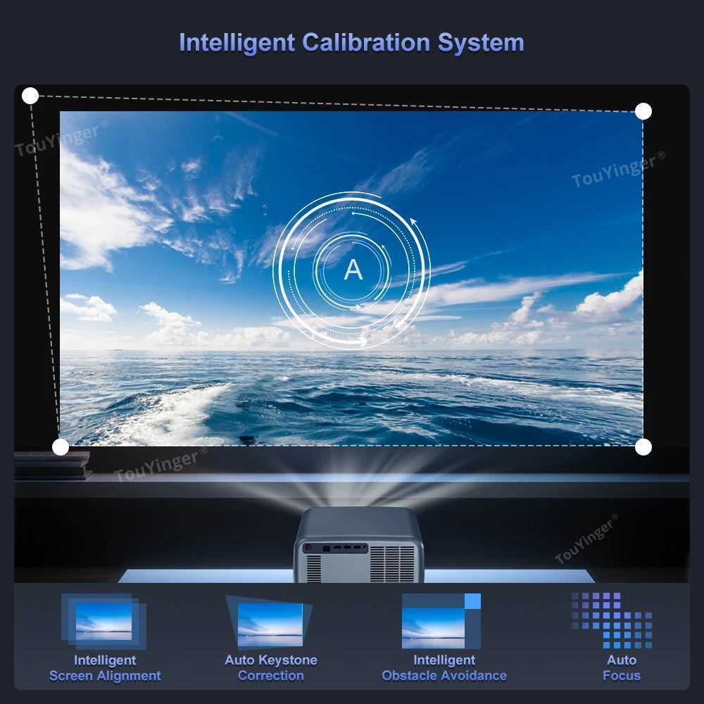 Touyinger Q12W pro 2800ANSI Full HD 4K Dual Screen Wifi BT Smart Home Theater Projector X250407