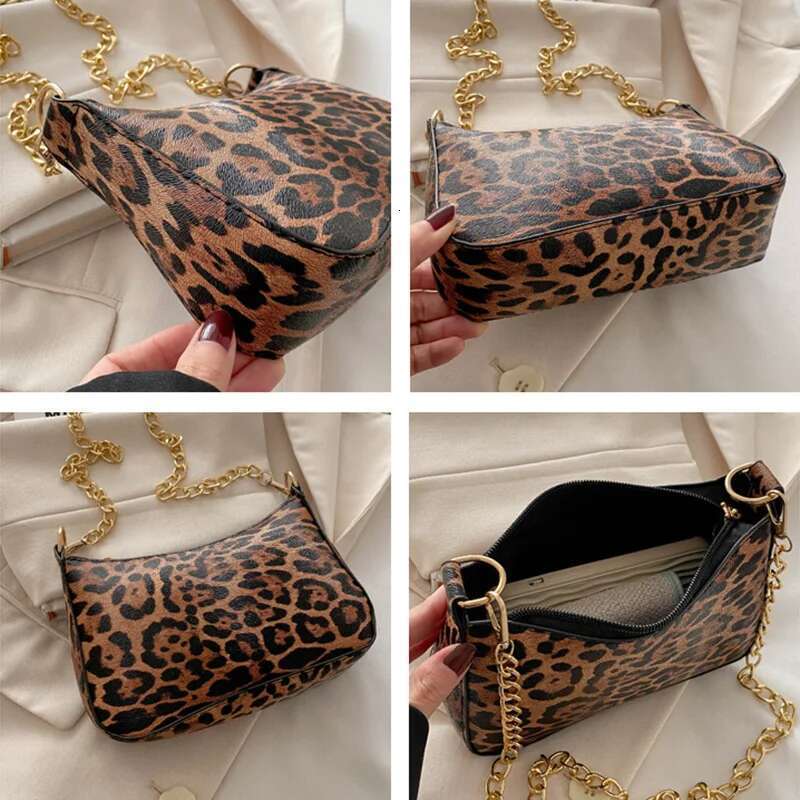 Shoulder Leopard Pattern Women, Fashion Chain Strap Crossbody Bags Designer Casual Ladies Handbags For Commuting Women,