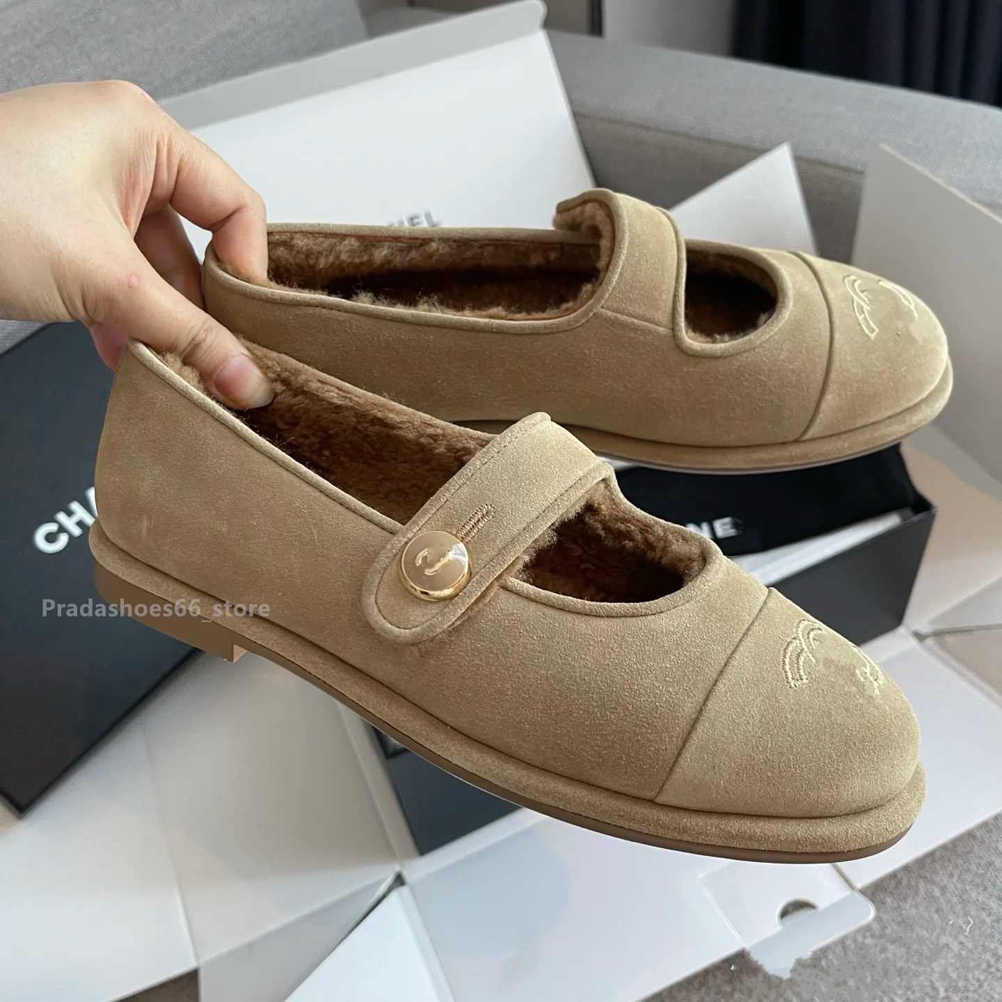 2025 designer Ballet Flats Shoes Women Camellia Quilted Shoe cc Genuine Leather Slip on Mary Jane velvet Round Toe Ladies Luxury brands Shoes De Mujer chan Shoes Yvess