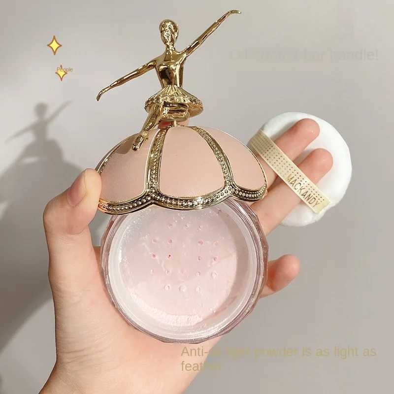Large capacity ballet small gold statue decorative powder waterproof and sweat resistant makeup long-lasting oil controlled facial powderXJ250407
