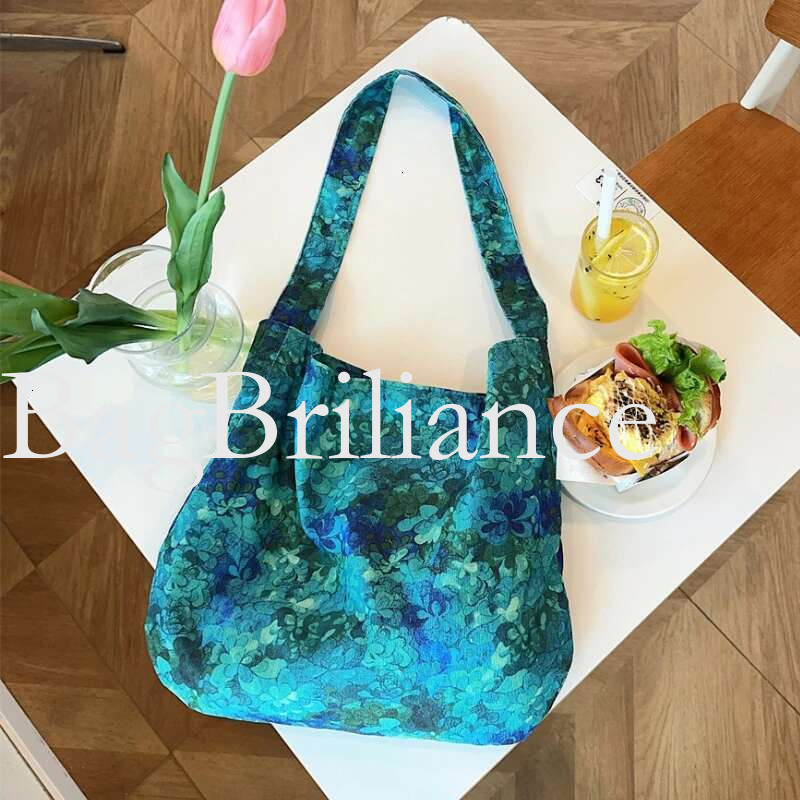 Retro ral Women's Shoulder Bag Large Capacity Female wer Canvas Underarm Crossbody Bags Casual Tote Girls Travel Handbags