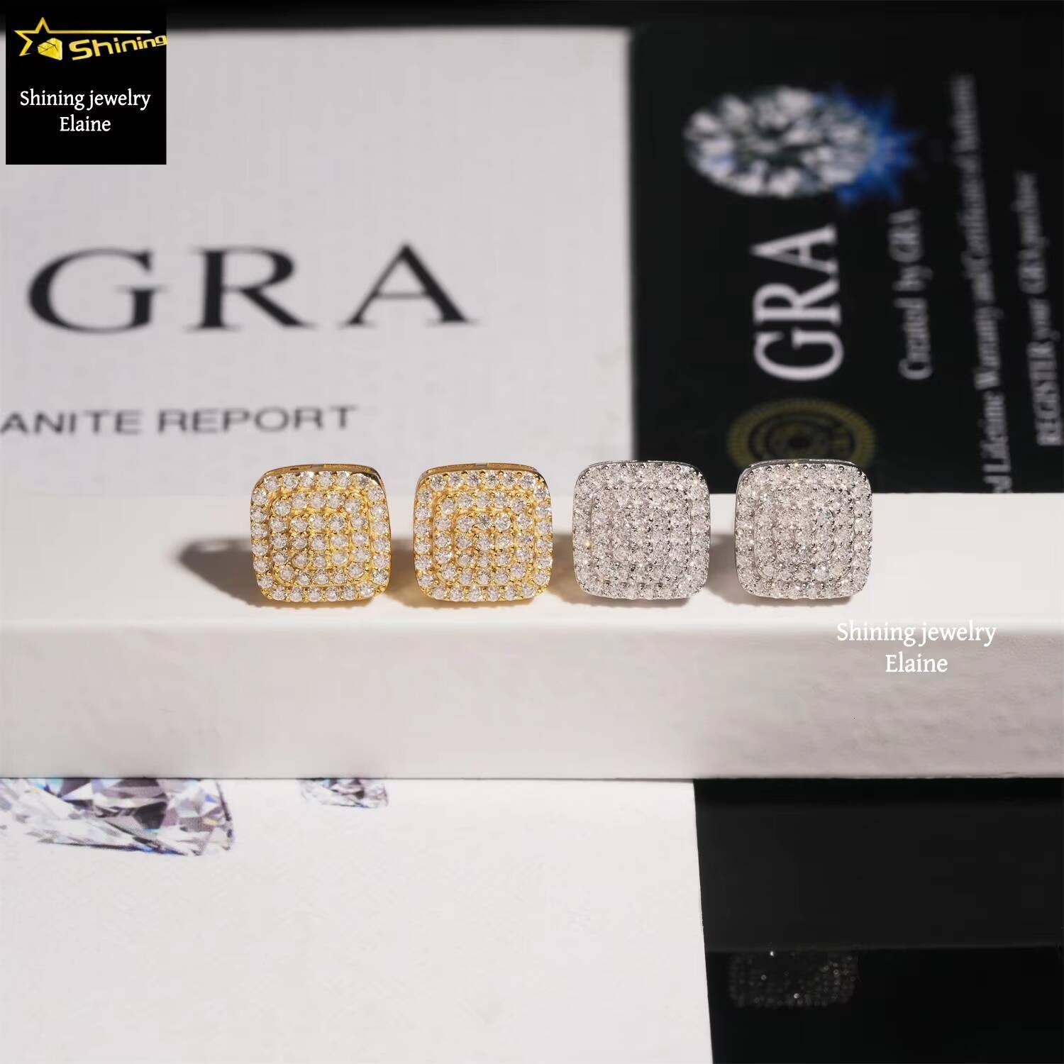 Fashion Hip Hop 10MM Width Sterling Silver 925 Pass Tester Lab Diamond Iced Out D Color VVS Moissanite Fine Jewelry Earrings