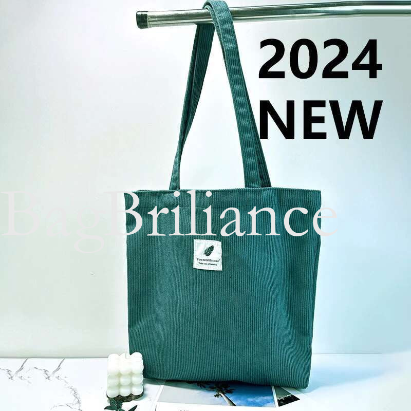 Corduroy bag for Women Shoulder Bag Female Soft Environmental Storage Reusable Girls Handbag Small and Large Shopper