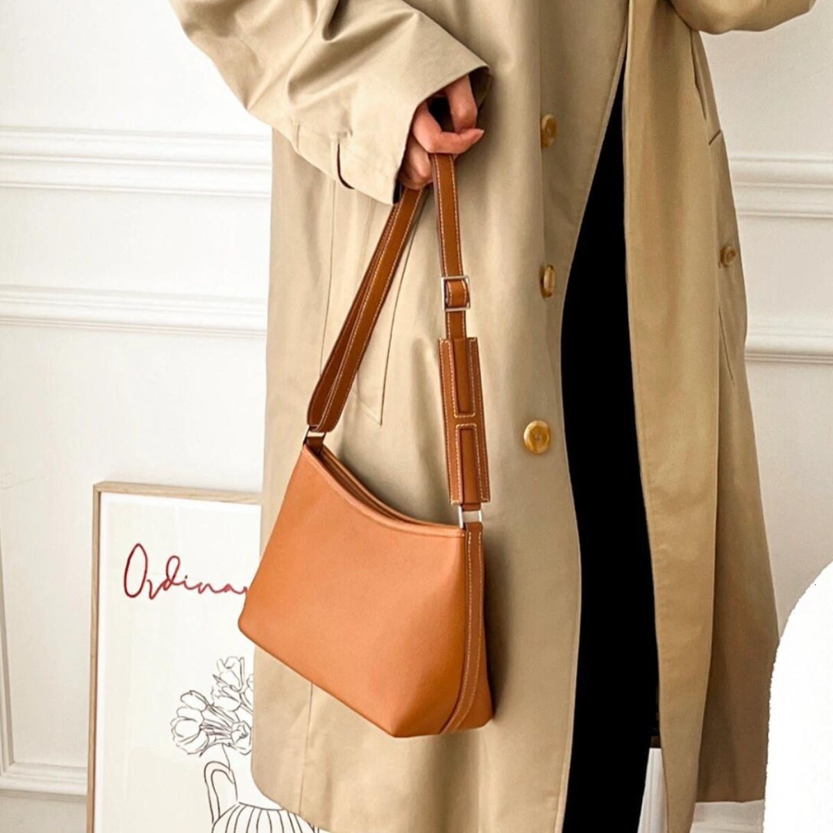 2024 New Top Layer Leather Bergot Vintage Armpit Bag, Fashionable And Simple Single Shoulder Crossbody Women's Bag