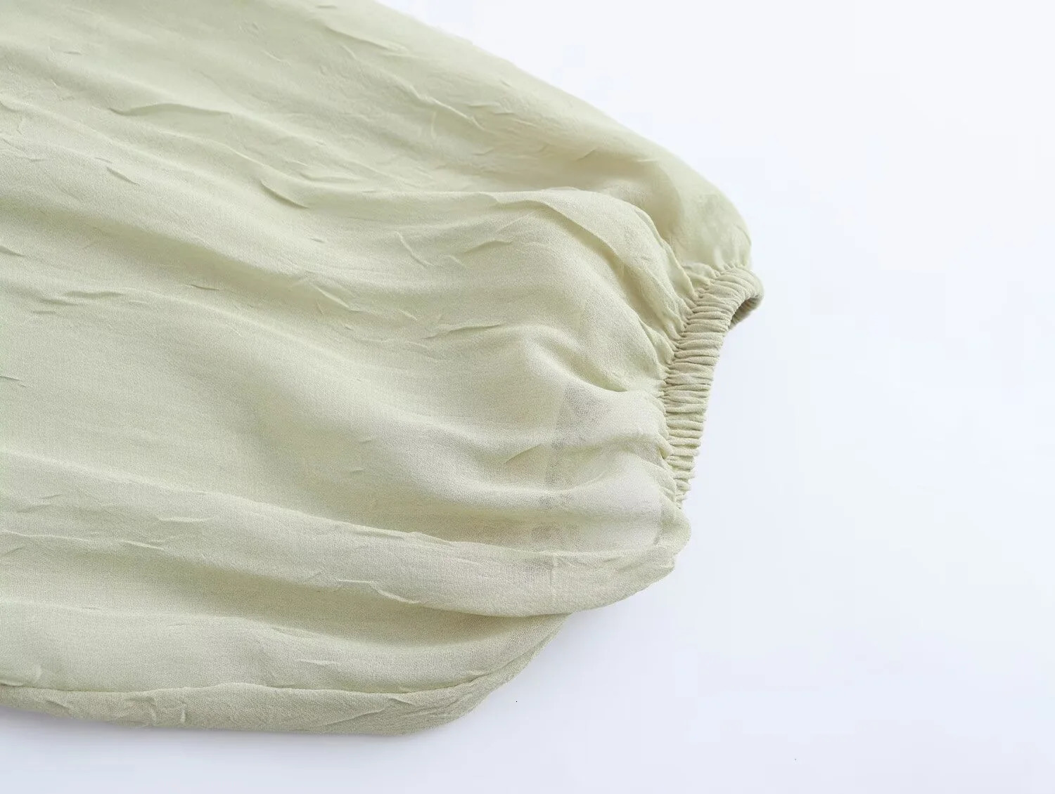 European and American Spring Womens Casual Stacked Decorative Transparent Vneck Long sleeved Shirt 250407