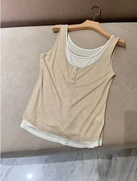 Womens Lyocell Mini Round Neck Tank Top 250407