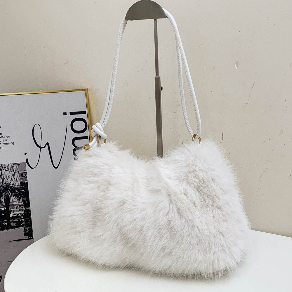 2025S Designer Women S Bag Handheld Plush Autumn Winter New Internet Celebrity Small Fresh Texture Hairy Versatile Tote Women S Bag