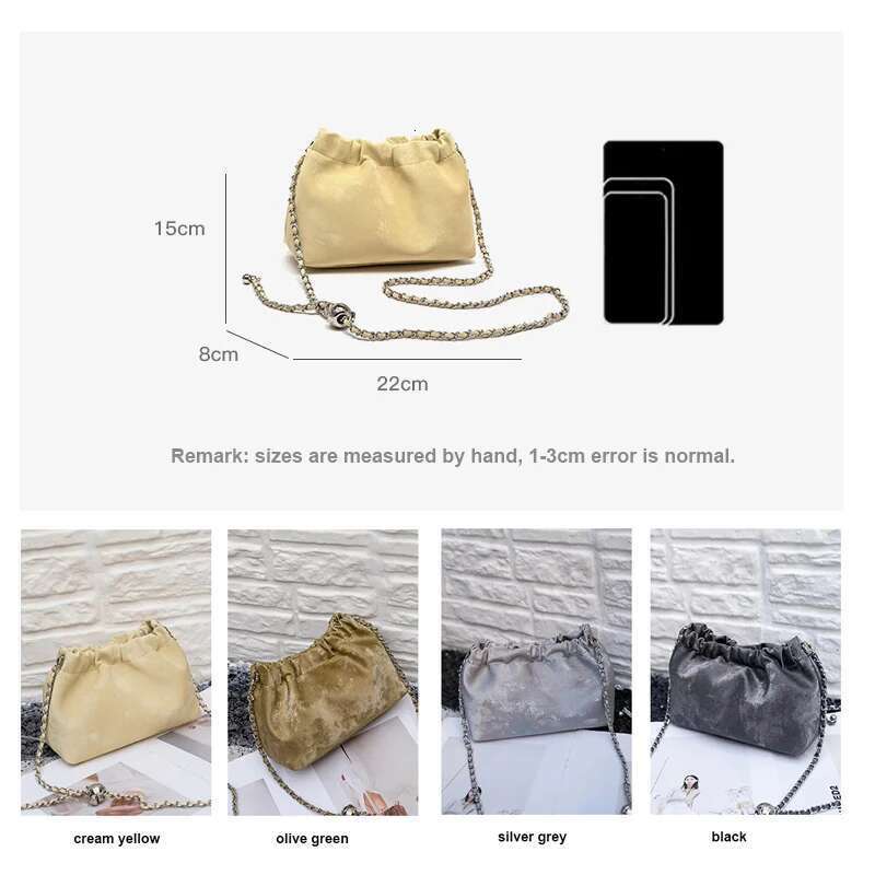 Summer New Women Chain Messenger Female Soft Split Leather Fashion Bucket Shoulder Lady Casual Crossbody Bag