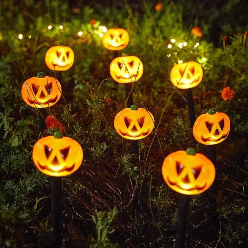 Halloween Outdoor Pumpkin Lawn Ground Insertion Lamp Solar Energy Courtyard Waterproof Decoration Lamp Garden Terrace Atmosphere W251107