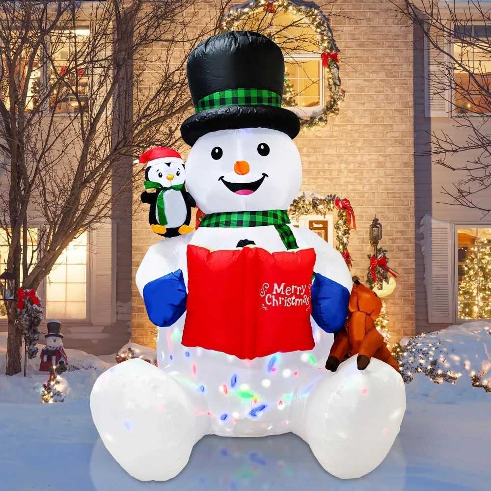 7FT Inflatable Christmas Snowman Built-in White LEDs Christmas Blow Up Yard Decorations Xmas Inflatables Outdoor Decorations f W251107