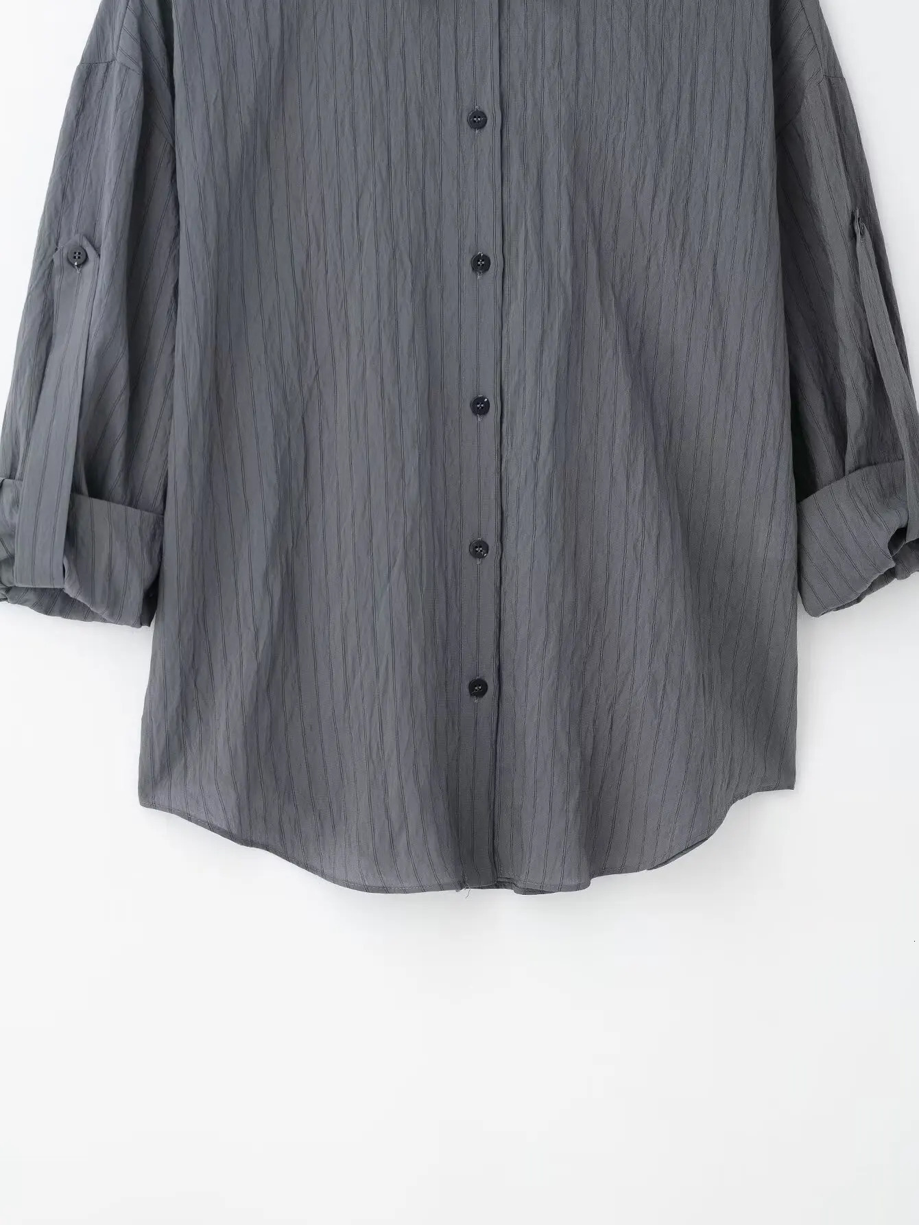 RARA womens collar button down sweater rolled up sleeves paired with wide leg pants set casual and comfortable 250407