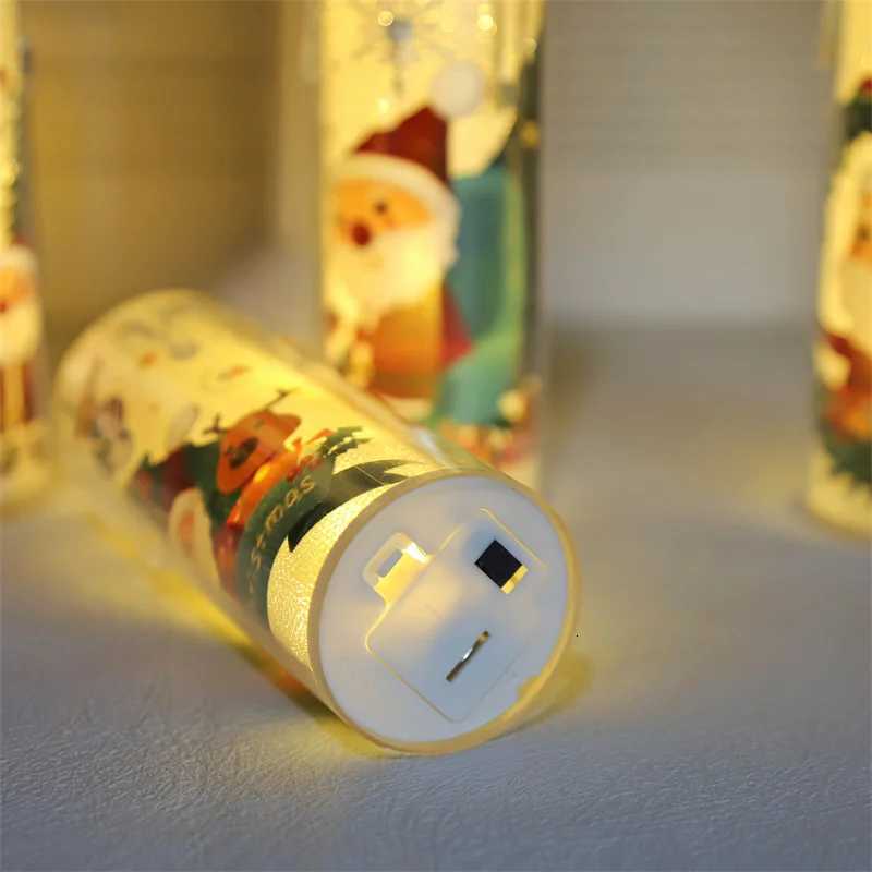 4pcs LED Crystal Transparent Candle Electronic Candle Light Christmas Atmosphere Light Childrens Gift Bedroom Nightlight W251107
