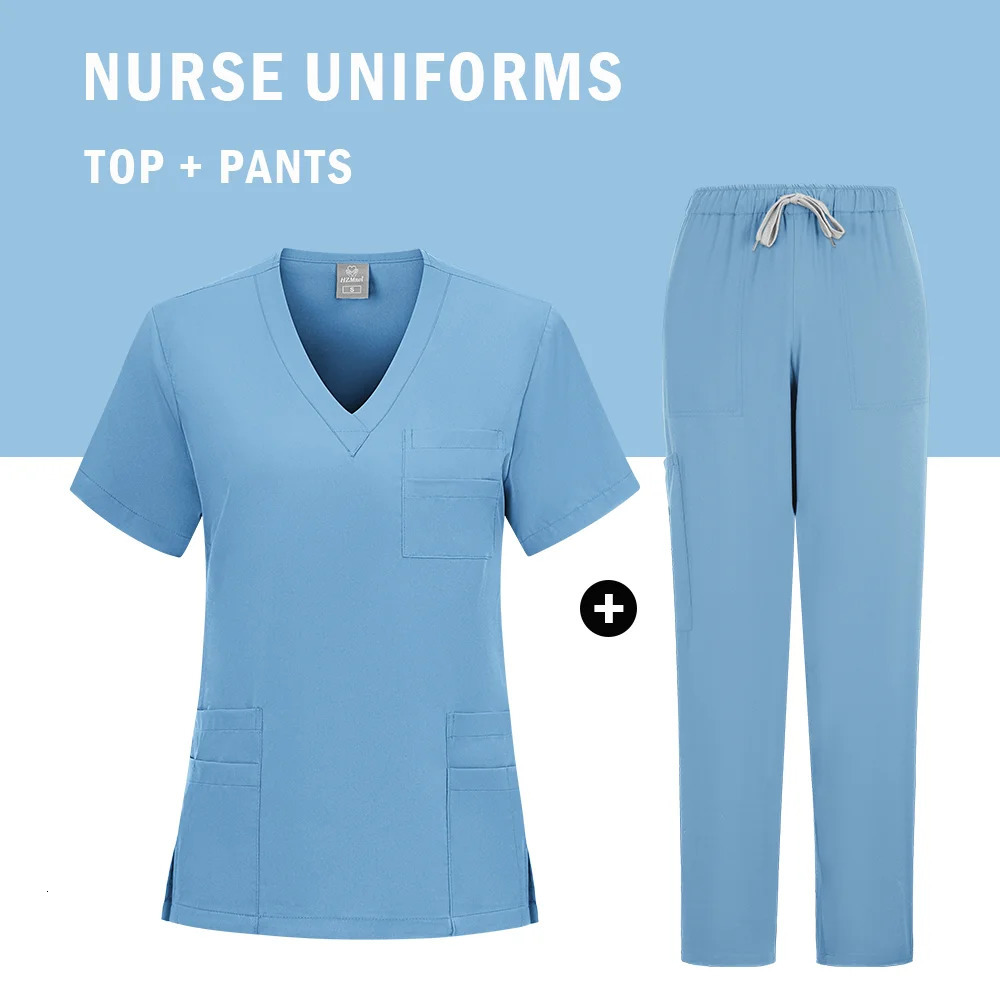 White Uniforms Woman Outfit Womens Pants Scrub Set for Doctor Nurse Dentist Wholesale 250402