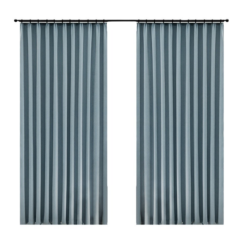B448 full blackout chenille curtain cream color living room bedroom modern light luxury style sunshade soundproof Shaoxing curtain finished product