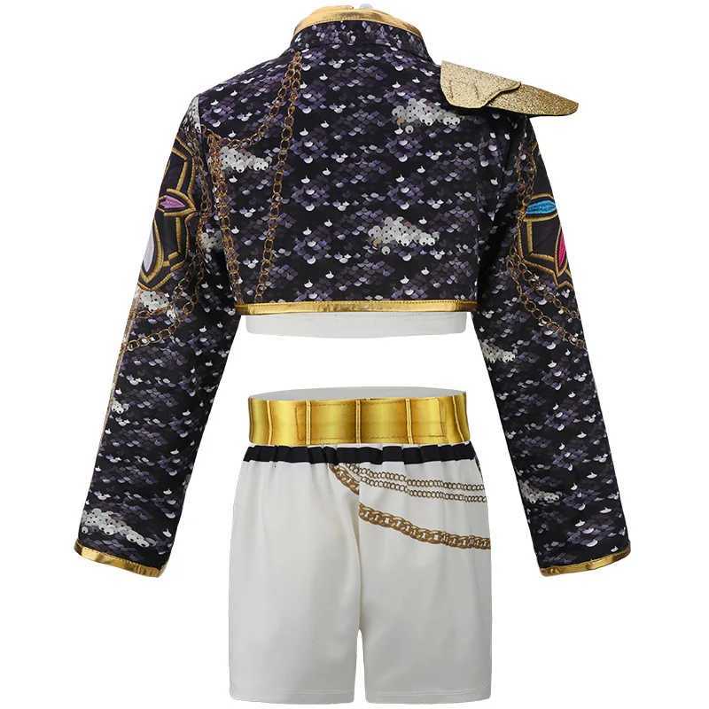 Kids Kpop Idol Huntrix Rumi Cosplay Costume Black And Gold Uniform Set For Girls Halloween Hunters Role-Playing Carnival Outfits W251107 - view 3