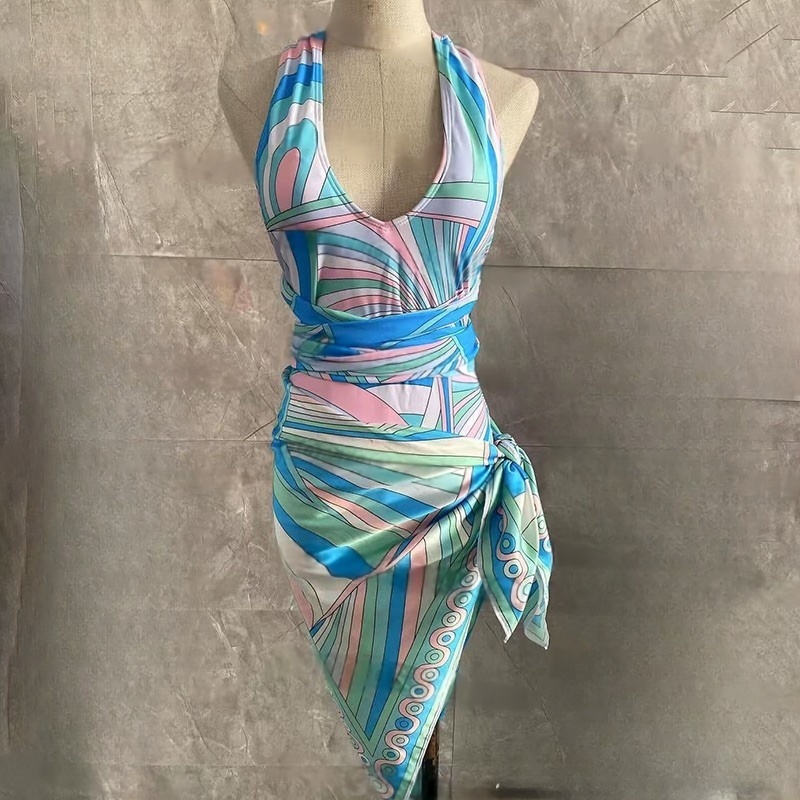 pucci swimsuit designer colorful jumpsuit bodysuit pucci bathing suit shapewear Surf Wear Beachwear grey Women Sexy Swimsuits pucci outfit Bikinis Holiday 417