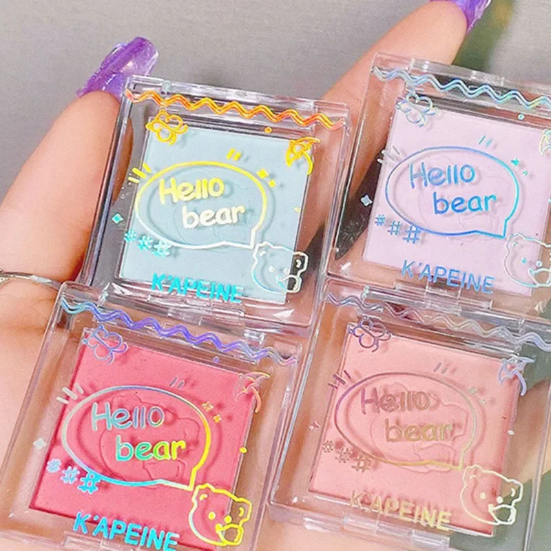 Natural face monochrome powder blusher palette Rose hawthorn cheek coloring blush pink makeup matte peach outline shadow 250325