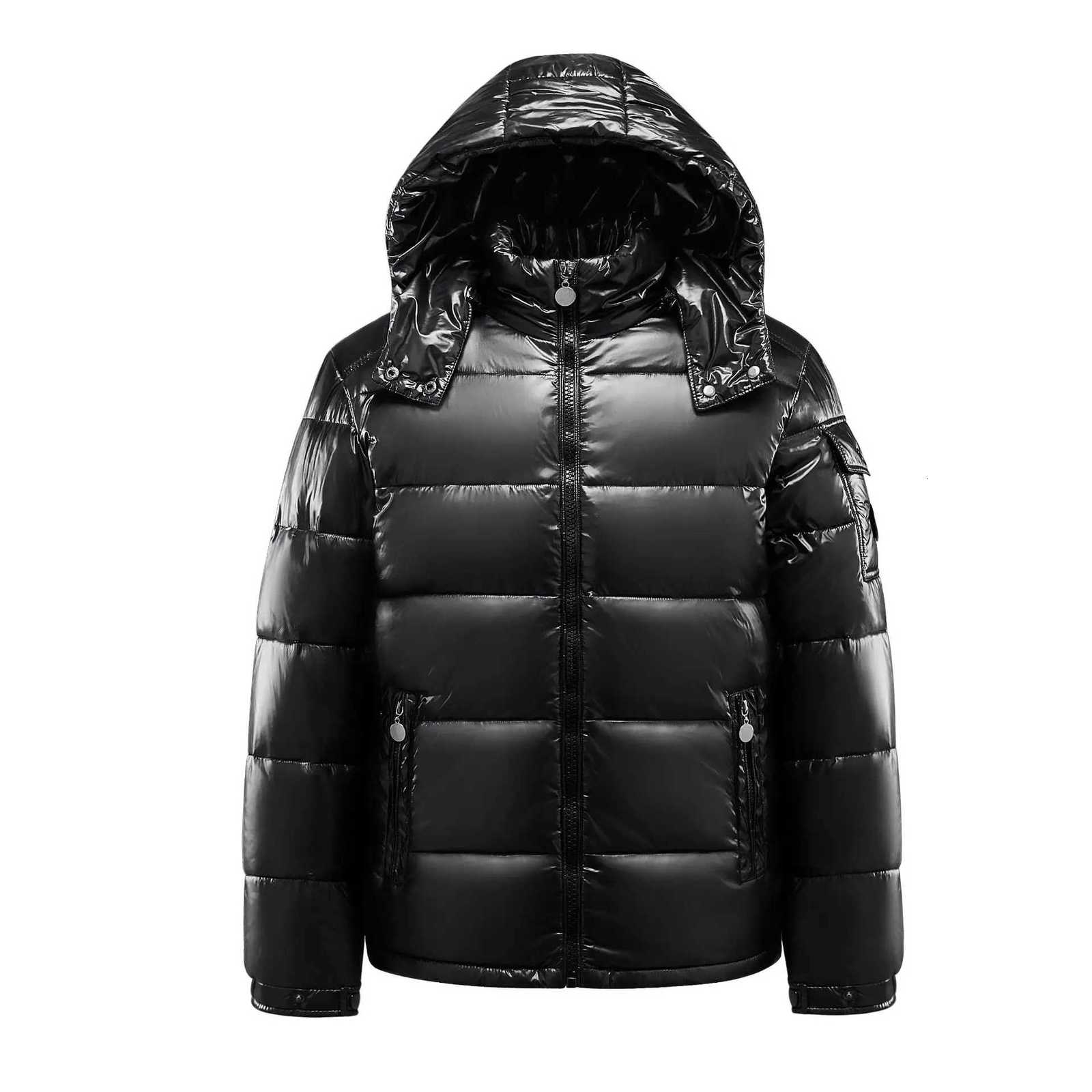 Black Shiny Padded Jacket Unisex Couple Plus Size Hooded Fleece Thickened Coat Winter StreetwearT251107