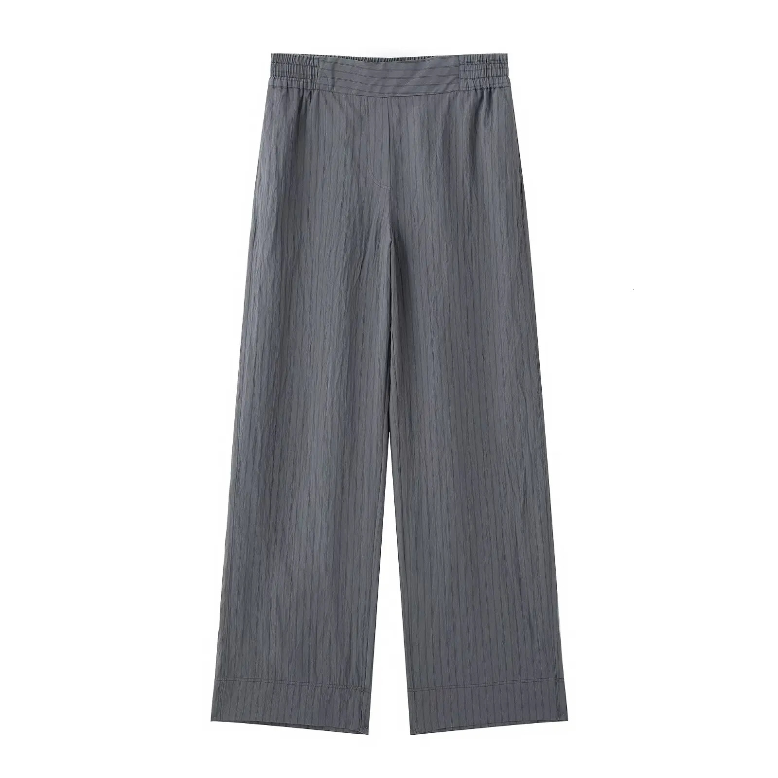 RARA womens collar button down sweater rolled up sleeves paired with wide leg pants set casual and comfortable 250407