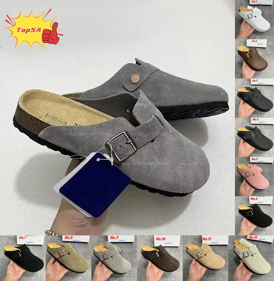 Clogs Designer Sandals Clog Slippers Cork Flat High Quality Fashion Summer Genuine Leather Slide Favourite Beach Casual Shoes Women Men Size 35-46